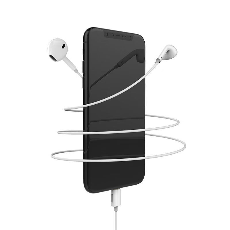 通用苹果12耳机iphone678xxrmax耳麦游戏语音入耳式扁头耳机旦榄普通