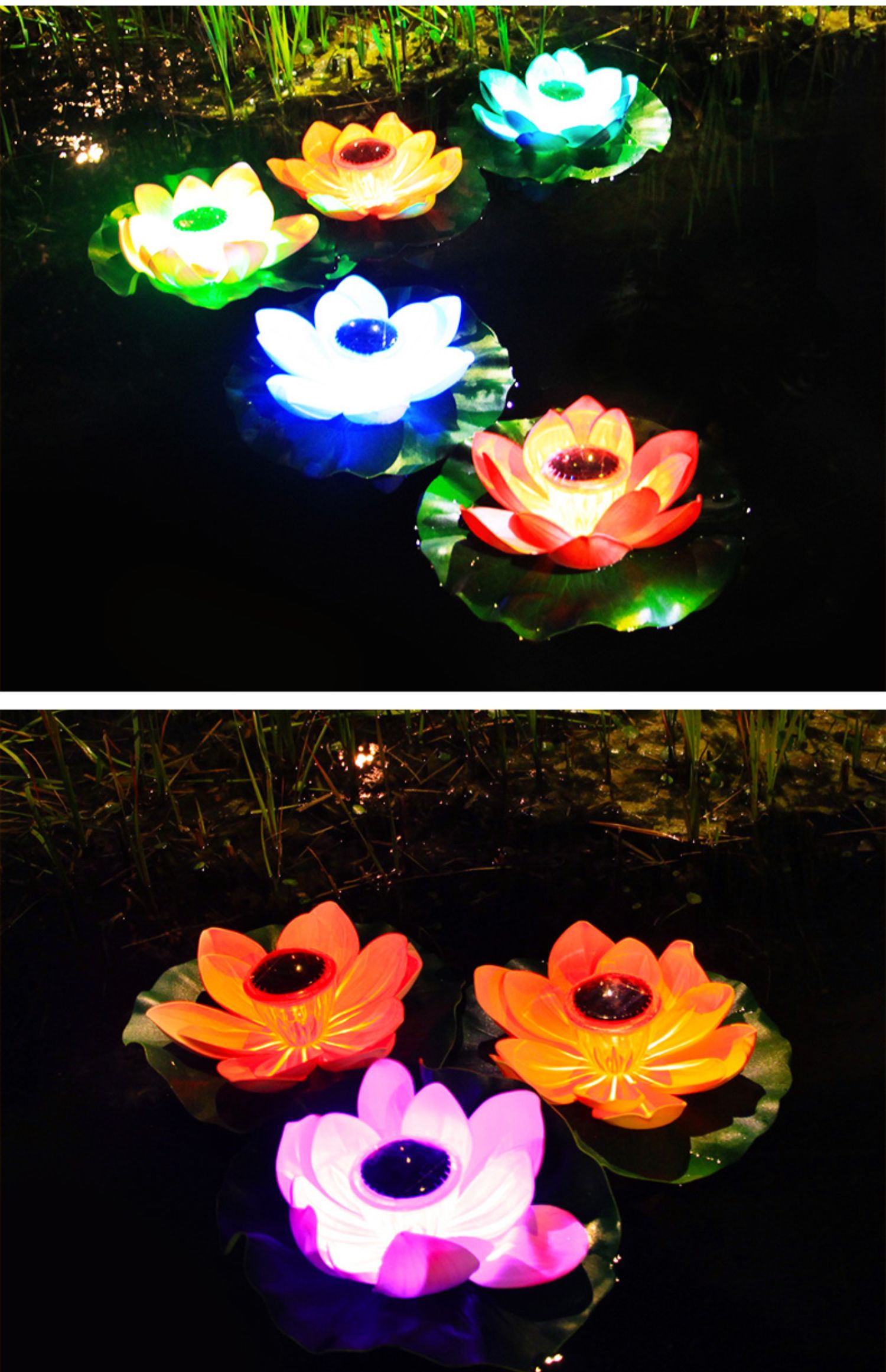 九仕丹顿太阳能荷花灯led户外庭院灯家用水漂灯游泳水池景观装饰灯