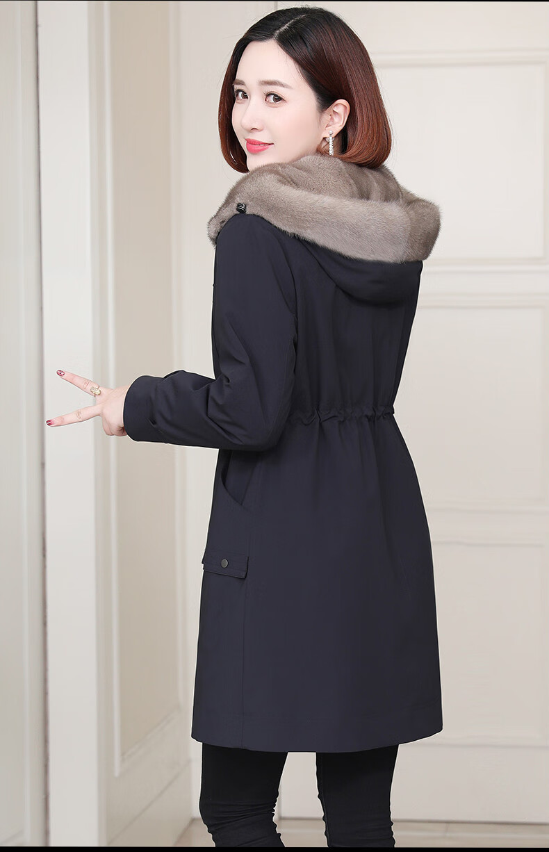 杜莎菲尼dosrfini品牌女装派克服女獭兔毛内胆拆卸皮草尼克服2021冬