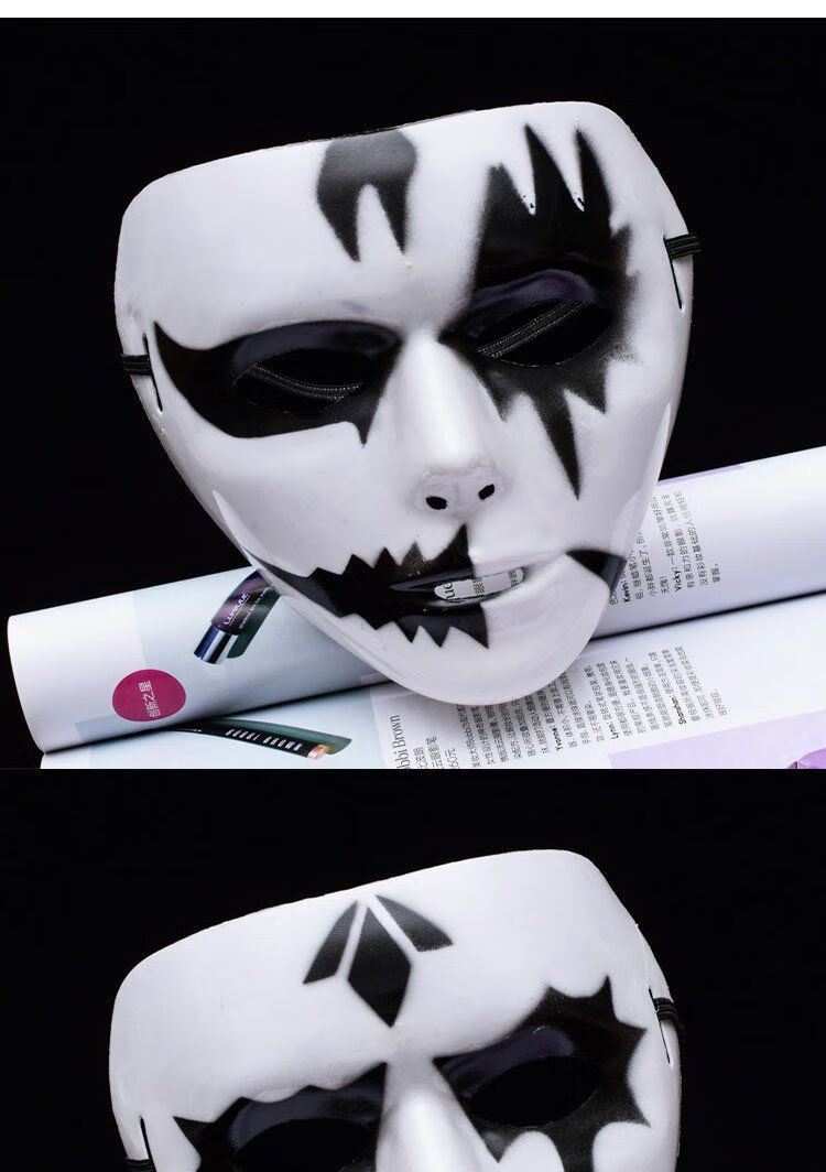 【精选】万圣节魔鬼面具成人男全脸恐怖死神v字仇杀吸血鬼化妆舞会女