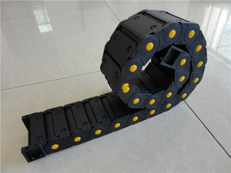 拖链坦克链条机床不锈钢铝金属钢制尼龙塑料活动线槽s型电缆履带内径7