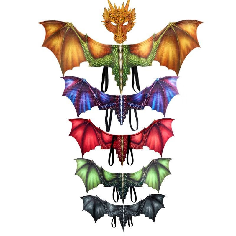 精选万圣节游戏成人恐龙表演道具翅膀面具套装翼龙飞龙cos圣诞派对服