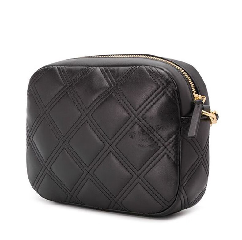 托里伯奇toryburch女包皮革logo压纹链条单肩斜挎相机包黑色62091001