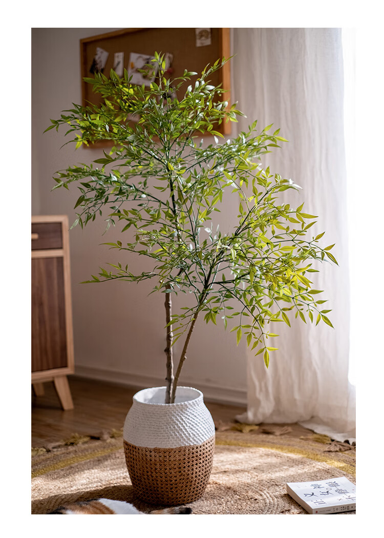 掬涵仿真南天竹植物盆栽大型绿植客厅橱窗落地假树网红装饰摆件41cm