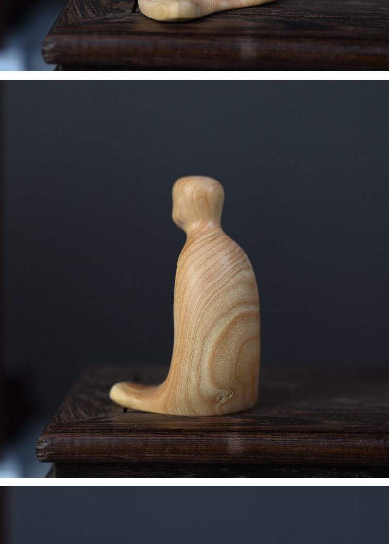 思古小叶黄杨木无相雕刻创意木雕茶宠摆件实木雕刻工艺品汽车装饰摆件