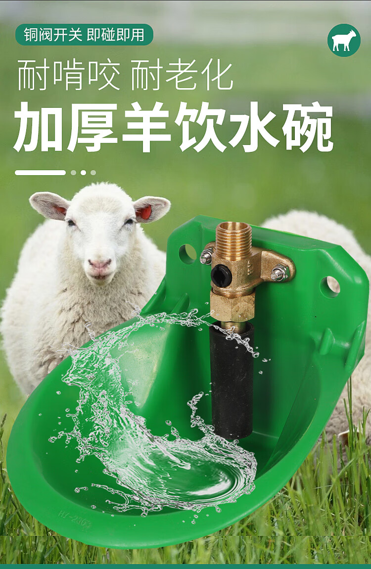 羊用饮水碗铜阀饮水器羊自动饮水喝水碗铸铁水盆饮水槽抗摔碰养殖