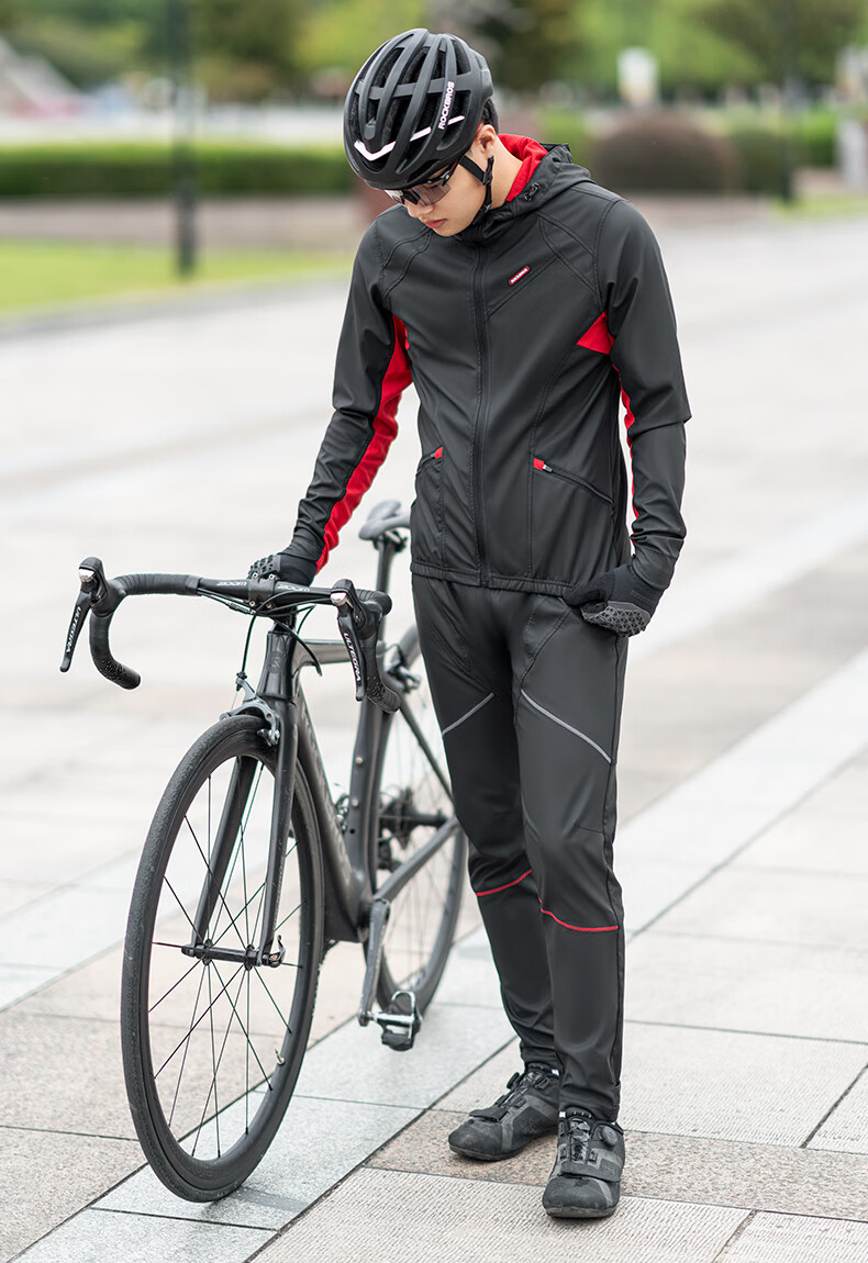 2022新款洛克兄弟骑行服套装男女款抓绒保暖长袖长裤秋冬季单车户外