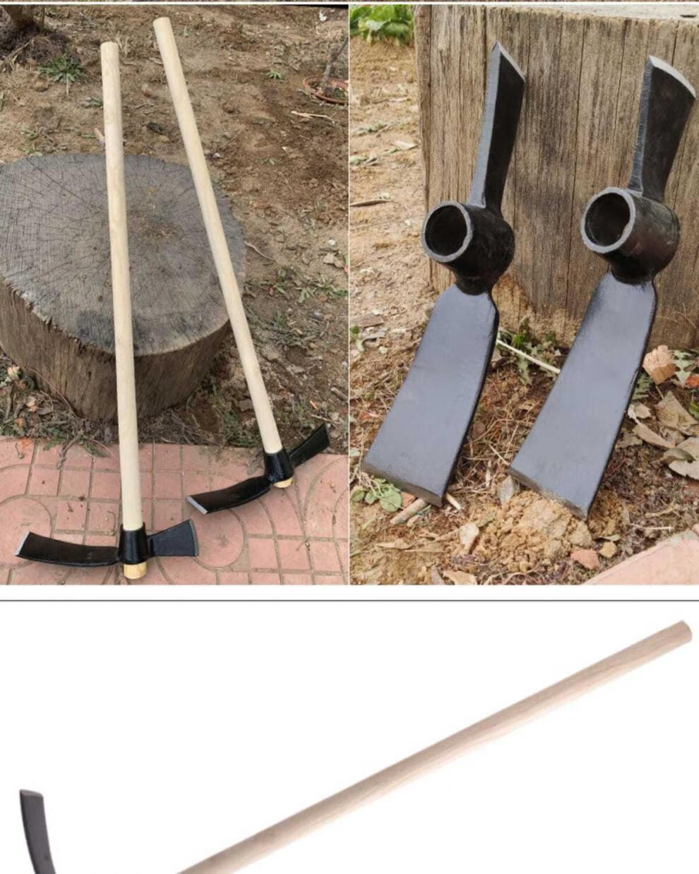 京选好货挖土神器锄头挖笋专用神器全钢加厚农具种菜两用园林工具挖土