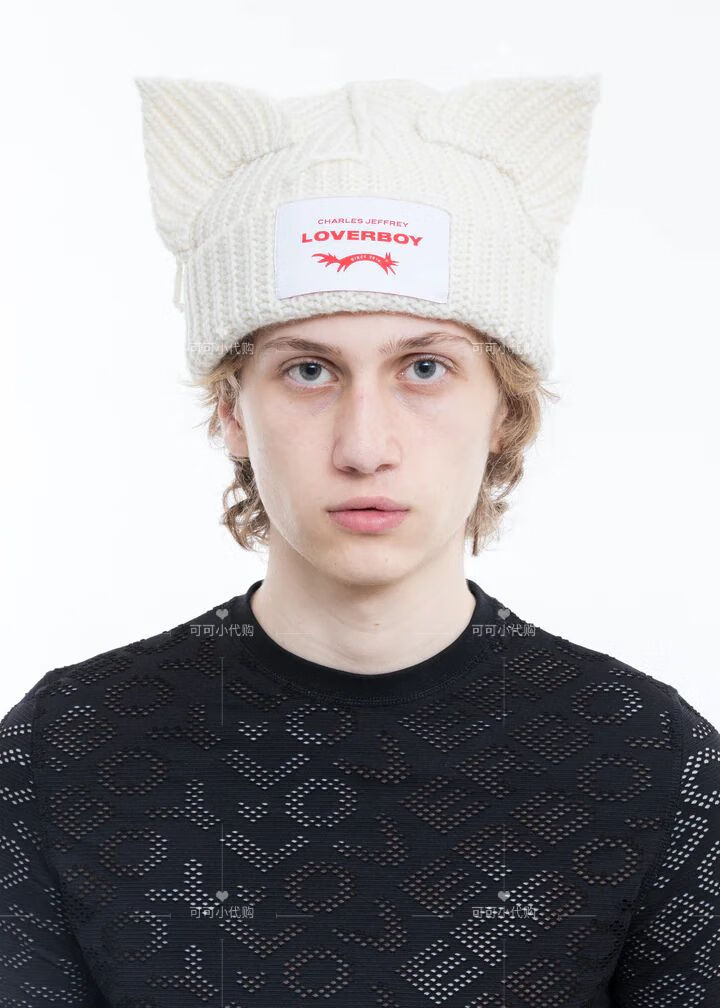loverboy帽子 支持鉴定charles loverboy 猪猪帽猫咪耳朵针织帽子冷帽