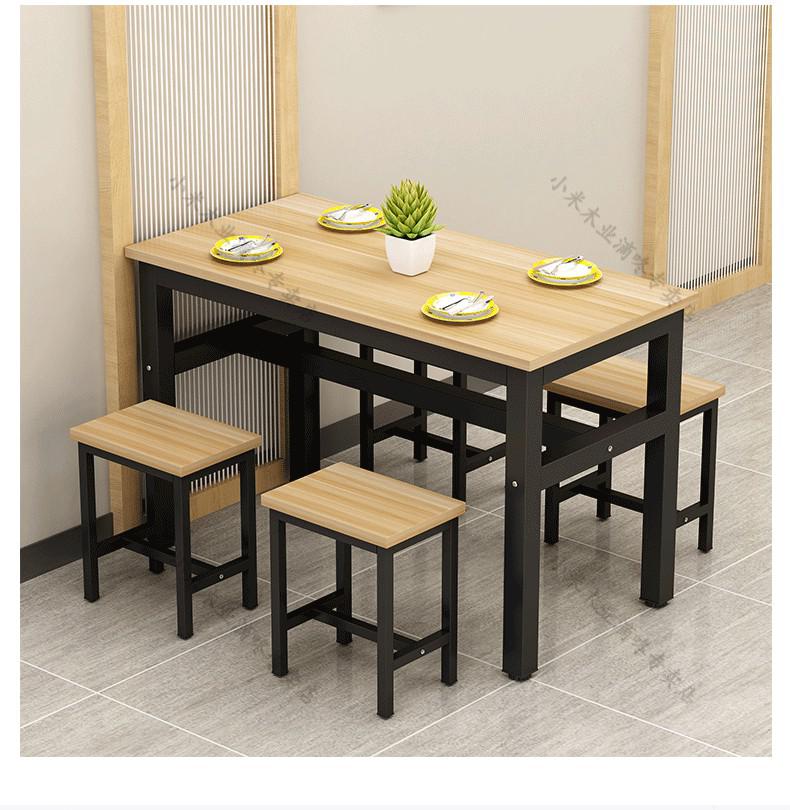 餐桌椅组合小吃早餐店饭店食堂经济型餐饮面馆餐厅长方形快餐桌子