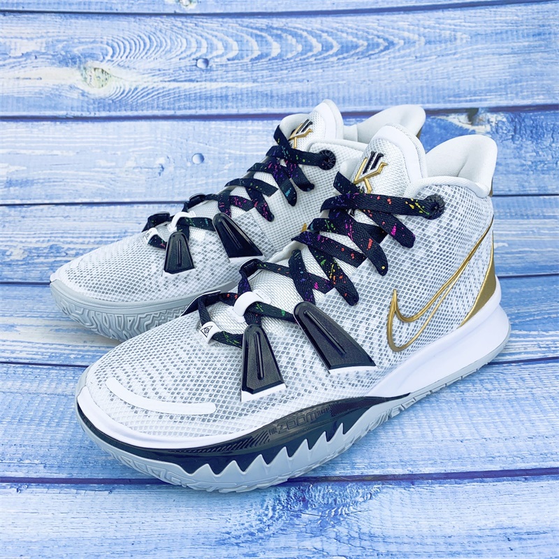 适配kyrie7ep白黑金总决赛国内版欧文7扎染泼墨鞋带全息反光鞋带140cm