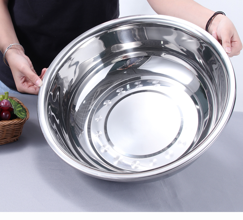不锈钢圆形大盆洗澡盆洗衣服盆洗菜盆加厚多用和面盆洗脚盆洗脸盆加厚