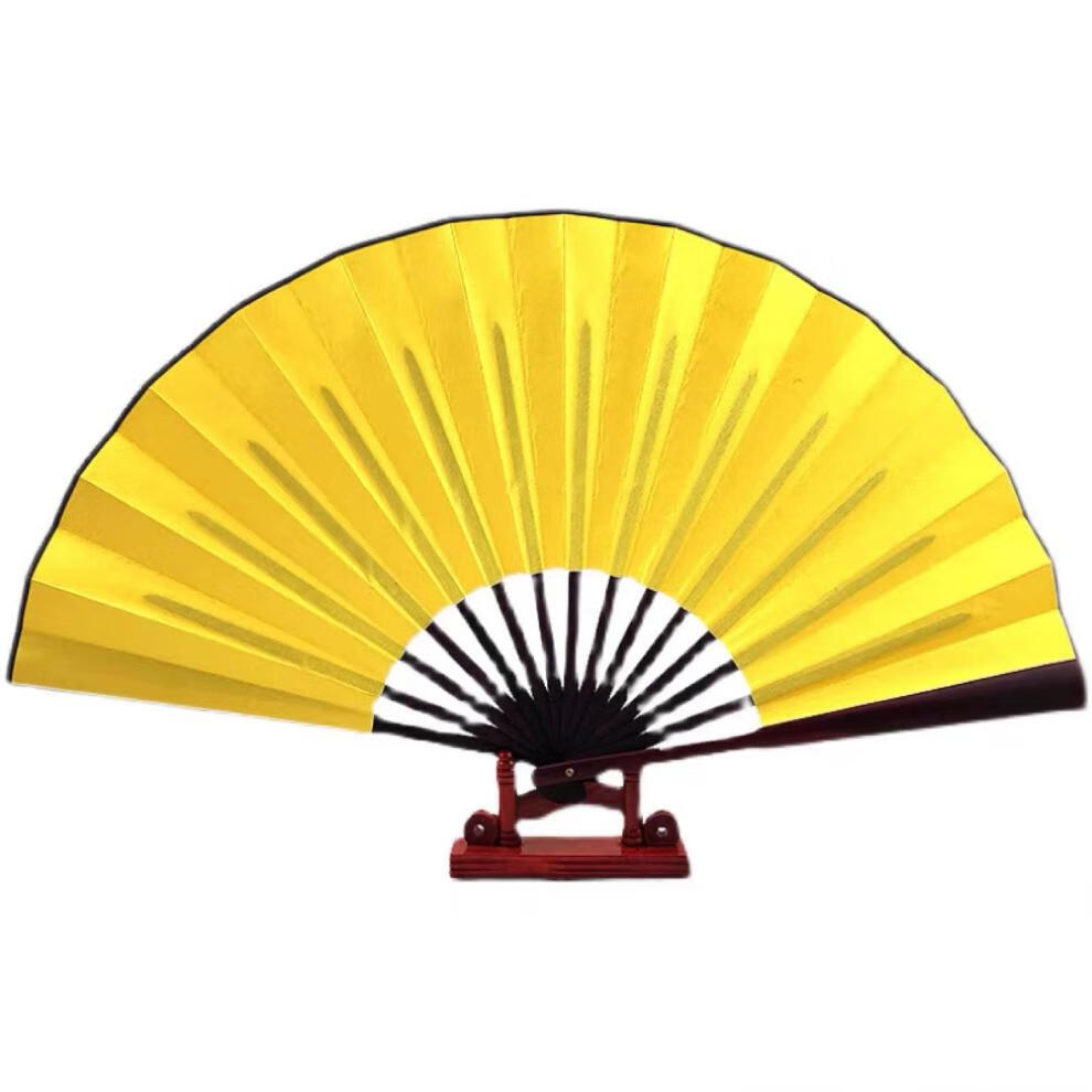 功夫扇少年强 太极扇功夫扇 绘画空白竹扇书法扇双面绫绢折扇白色红色