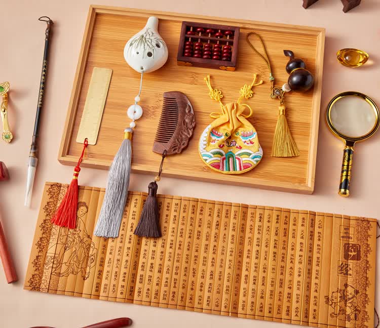 抓周用品宝宝一周岁中式现代抓阄道具红布男女宝套餐生日布置礼物贤狮