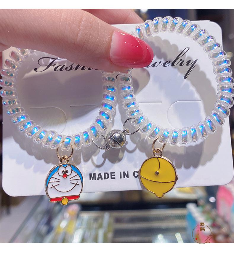 追属qianxi新款宇航员太空人电话线情侣手链两用手环送闺蜜一对吸铁石