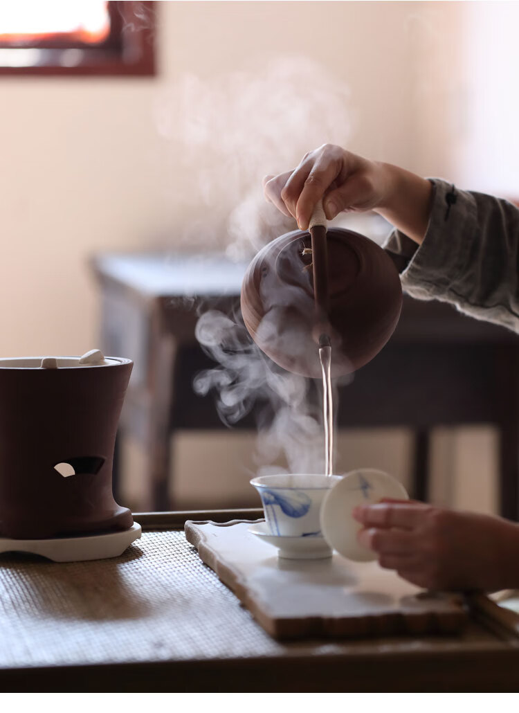 红泥炭炉日式煮茶炉家用电陶改装两用潮汕功夫茶老式