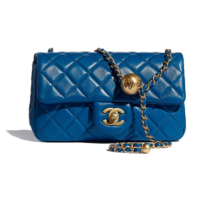 chanel香奈儿 女包 cf羊皮口盖链条包小金球斜挎包 单肩包 礼物 as