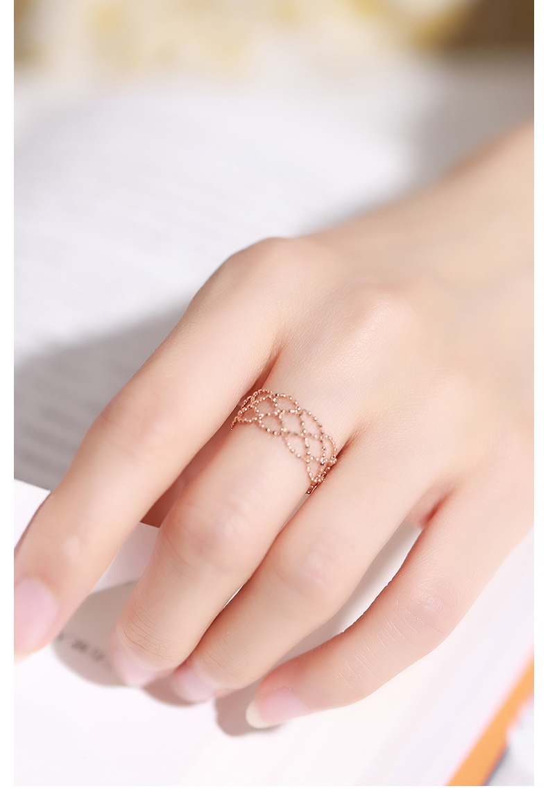 魏天选软链戒指女玫瑰彩金时尚指戒女士轻奢手饰品送女友送老婆生日