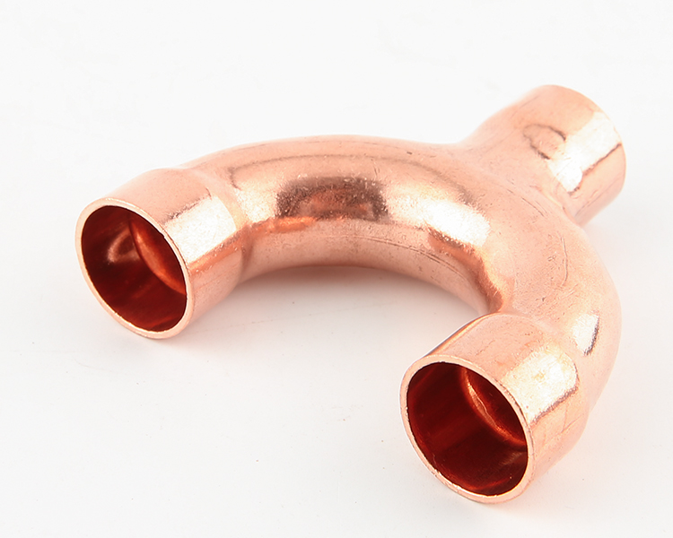 定制紫铜y型承口三通 加厚空调紫铜接头 冷库紫铜等径接头 铜管焊接头