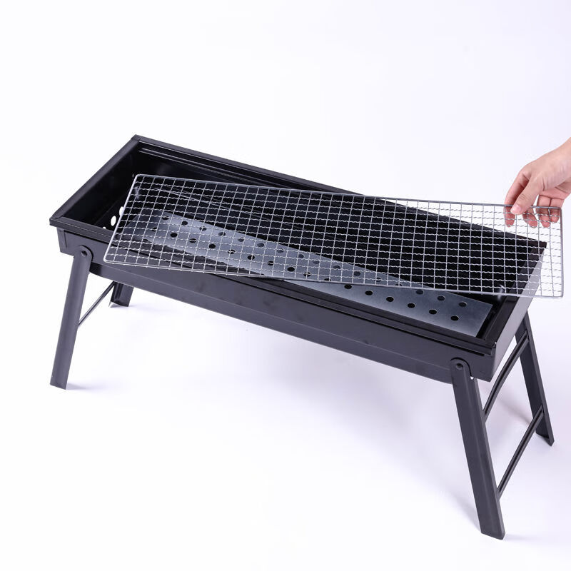 烧烤架户外木炭烧烤炉子家用便携加厚烤肉箱全套工具3一6人黑钢套餐三