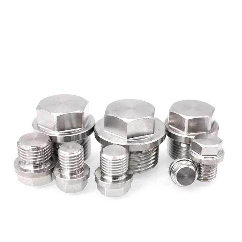 不锈钢外六角法兰面堵头油塞管堵螺塞 m30x1.