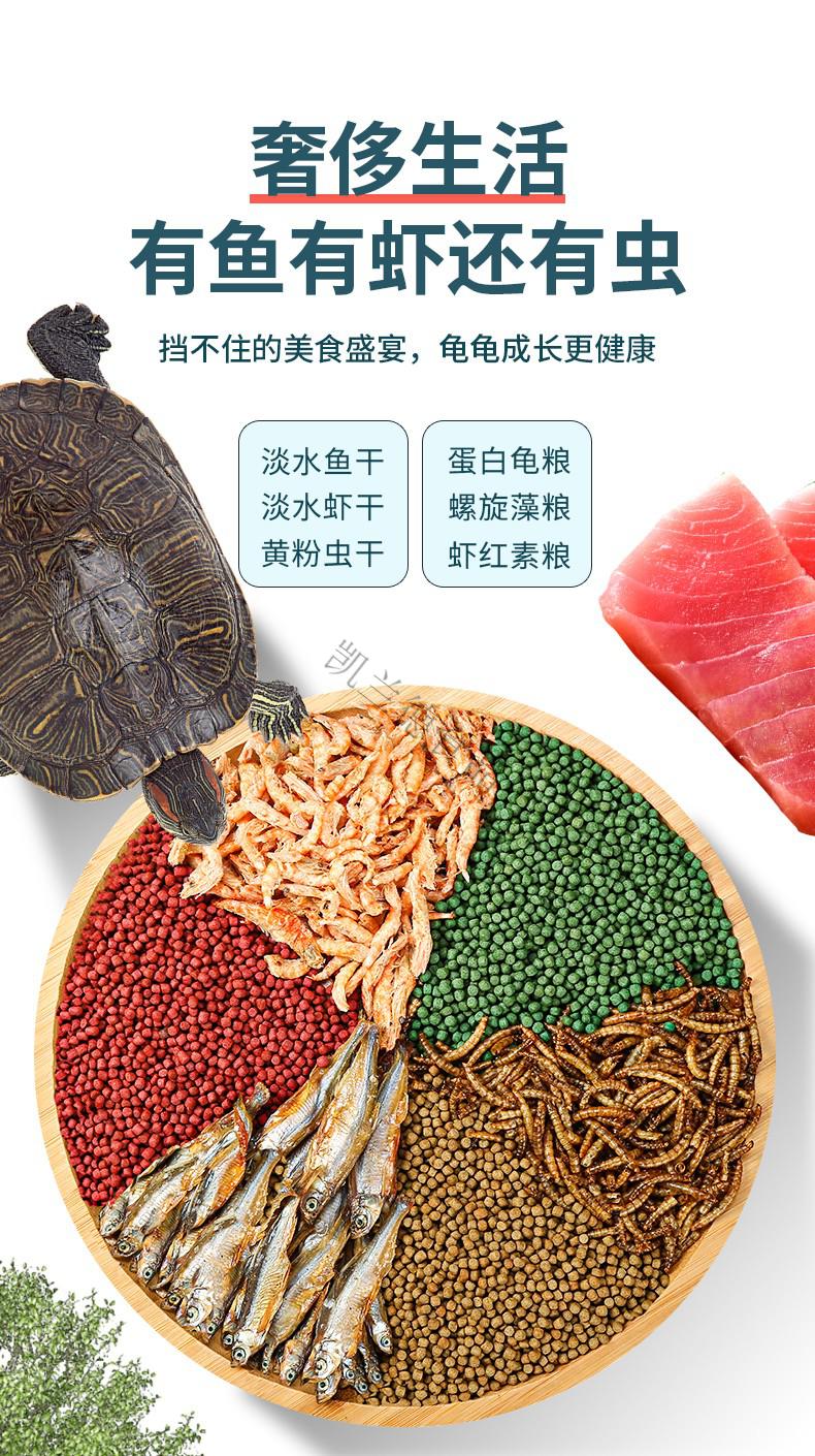 龟粮小乌龟饲料通用鱼干虾干幼龟巴西龟草龟乌龟粮开口食物粮 中颗粒