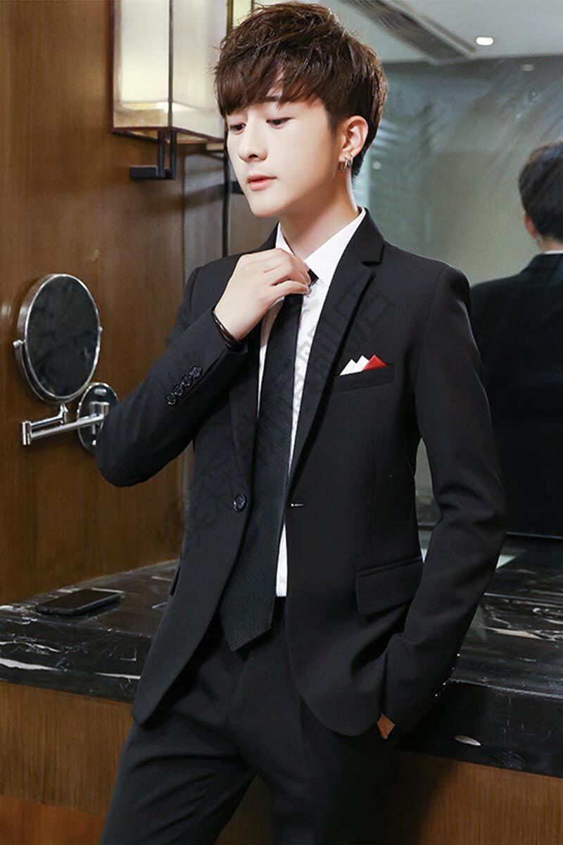 缤森勒2021冬季国潮男装联西服套装男结婚礼服新郎伴郎服装商务百搭