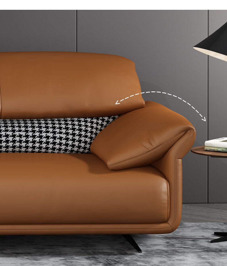 天地红沙发意式轻奢真皮沙发客厅组合整装头层牛皮小户型北欧简约现代