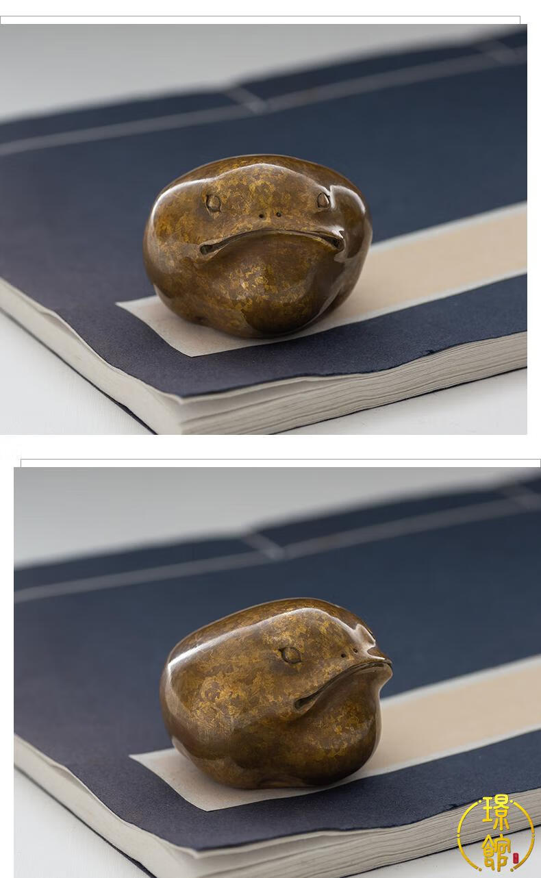 璟馆工艺品送朋友铜三足金蟾手把件盘玩男士随身把玩文创收藏新婚礼送