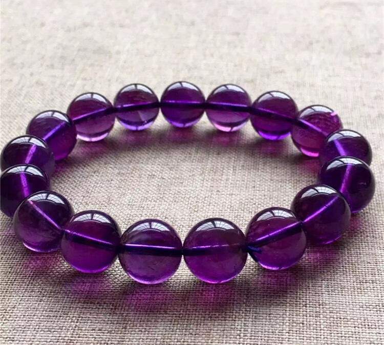 茉诗曼专卖品质紫水晶手链乌拉圭女深紫色女士手串男士情侣现货适合