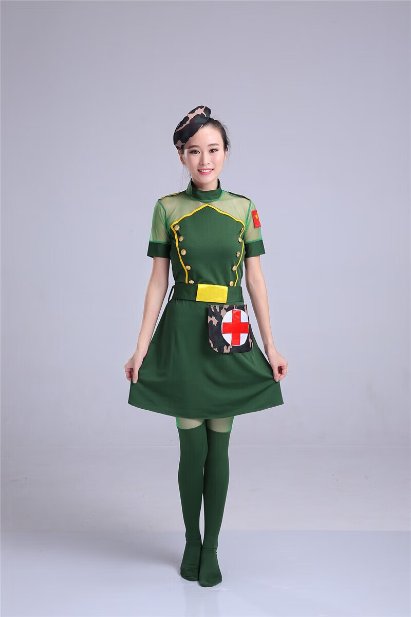 女兵表演服奔赴jun旅舞蹈服演出服装jun鼓现代 墨绿色(较量送帽) s