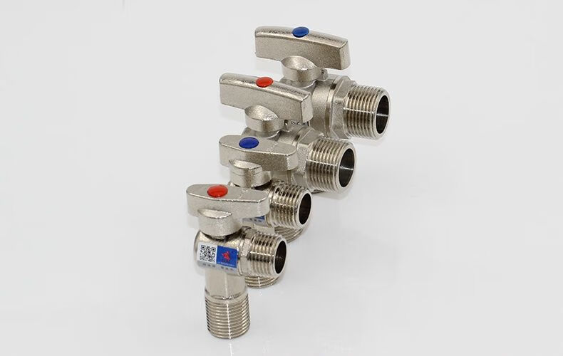 三通角阀三角阀大流量通径球阀全铜壁挂炉热水器4分6分冷热阀门4分