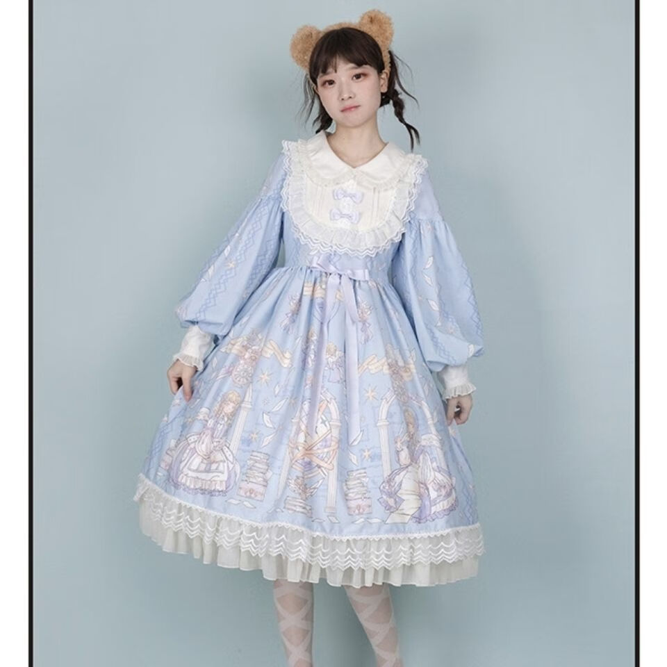 洛丽塔裙子成人夏天洛丽塔萝莉套装lolita裙正全夏天原创jsk洋装长袖
