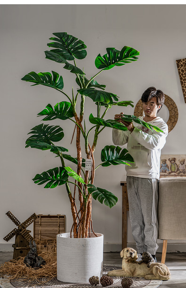 仿真绿植大型龟背竹仿真植物假树室内客厅落地仿生绿植盆栽装饰造景