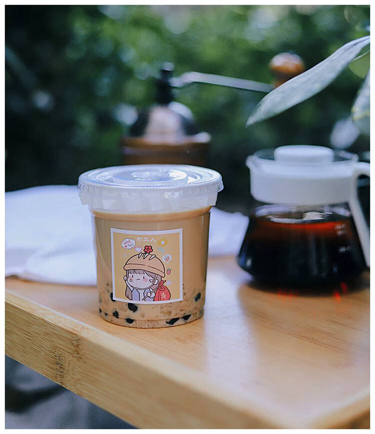 网红嘟嘟杯 网红500ml一次性奶茶杯pet打包嘟嘟杯透明加厚直筒冰咖啡