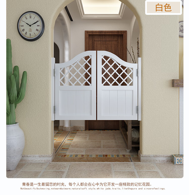 实木半腰门牛仔门室内隔断门栅栏门卫生间隔断门半门腰门酒吧门白色
