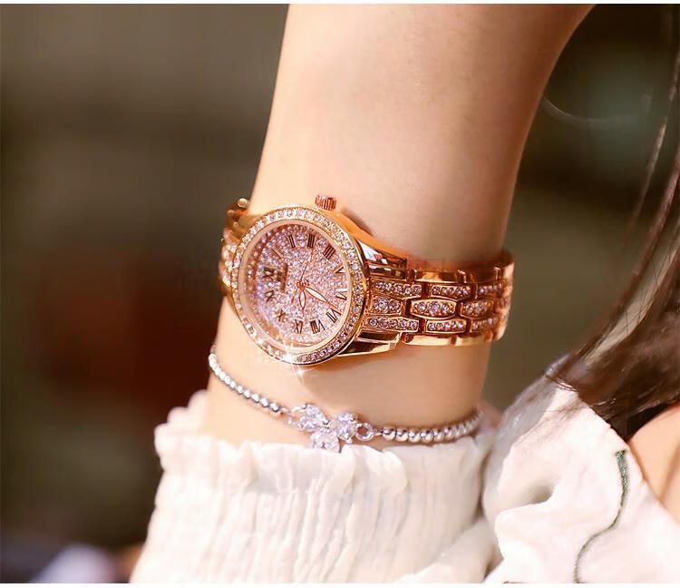 袋鼠手表kangol 【下单就送手链】新款全自动女士手表满钻时尚小表盘