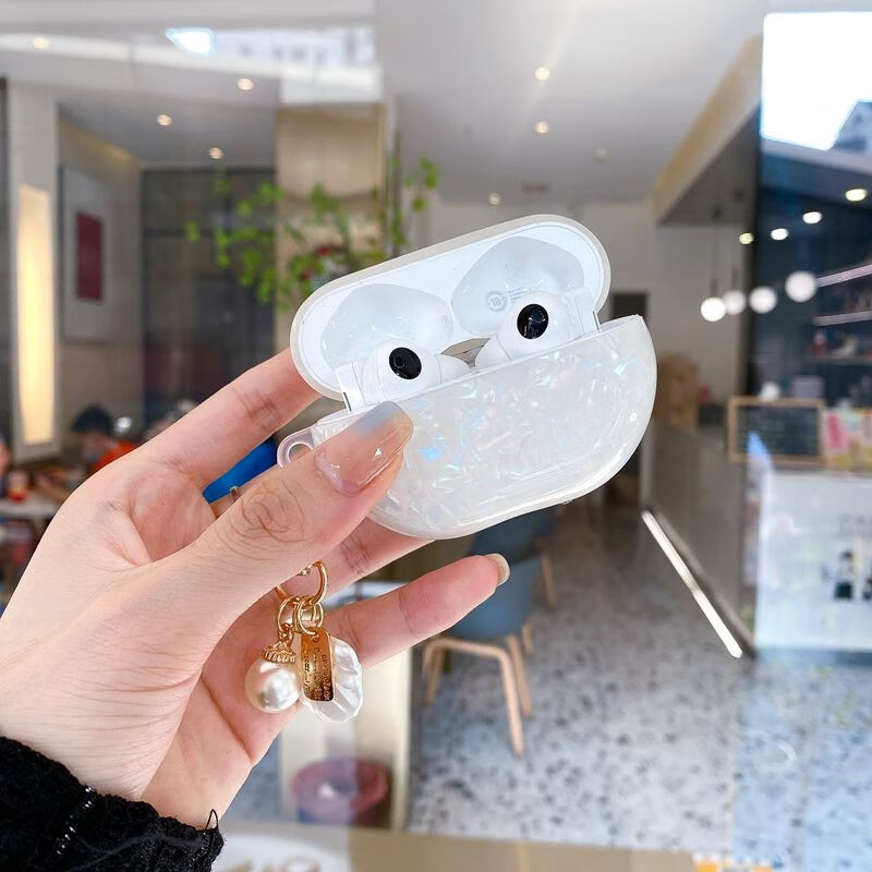 源由多彩贝壳纹华为freebuds3保护套pro蓝牙耳机套4i简约经典软壳女款