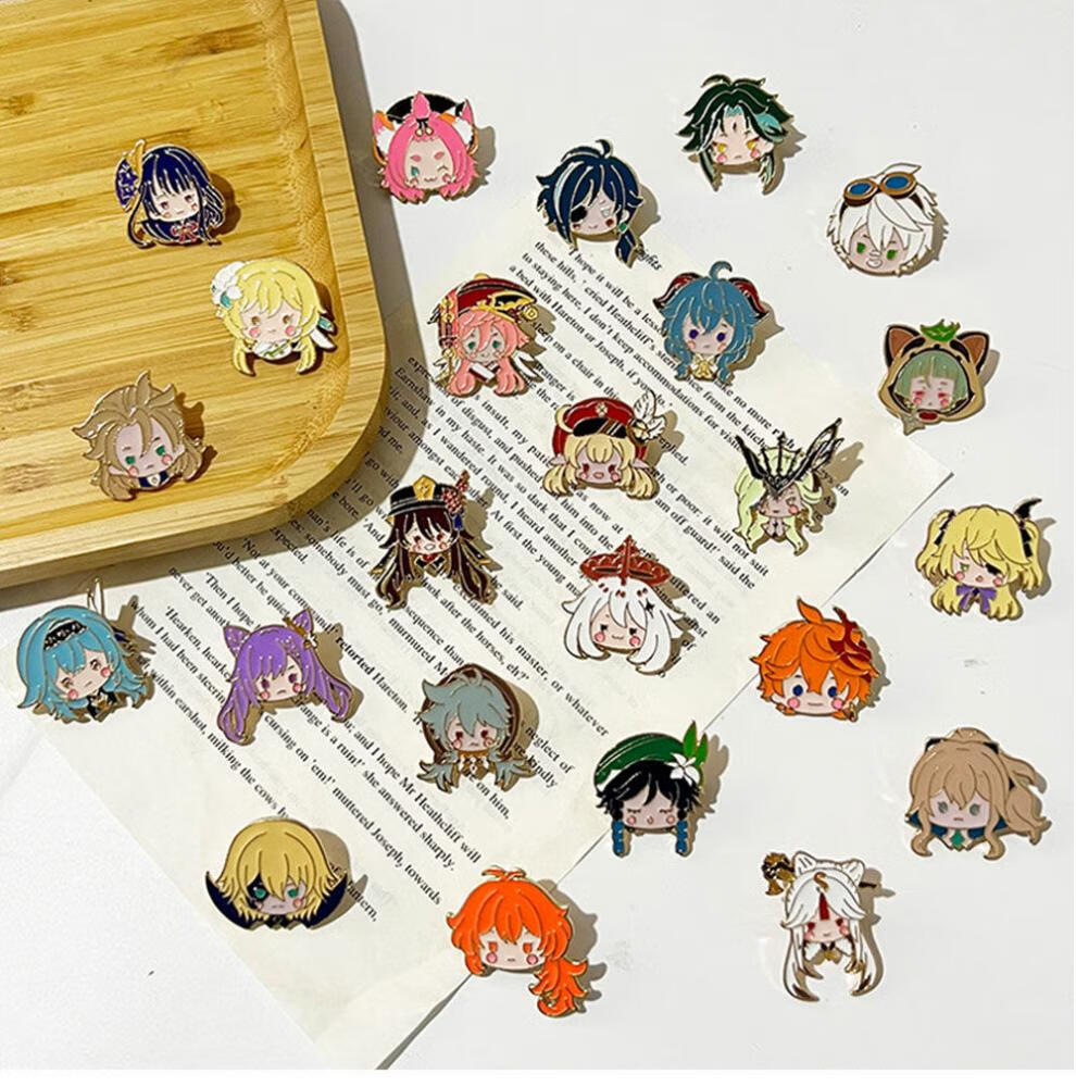 原神动漫原神周边胸针甘雨公子胡桃可莉温迪刻晴魈珐琅金属徽章二次元