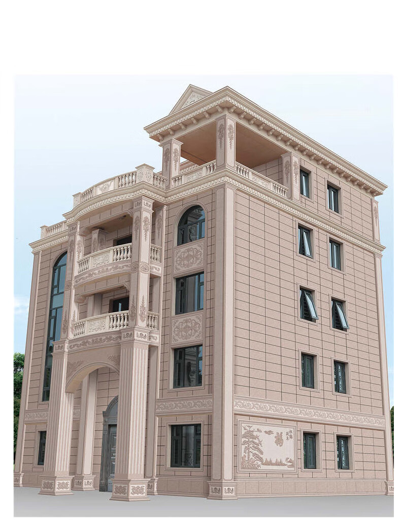 适用于胜居中式外墙别墅罗马柱瓷砖欧式农村自建房大门柱子拼花装饰k