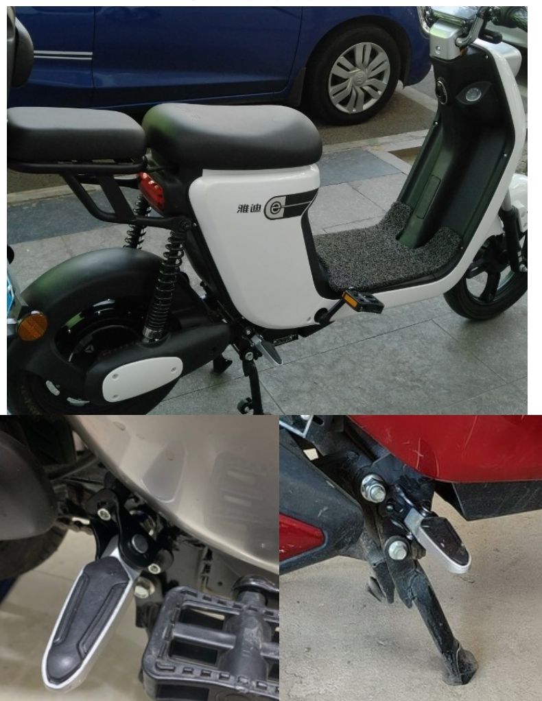 qefh爱玛小刀台铃电车脚踏雅迪新国标电动车脚蹬改装折叠欧致铭悦踩搁