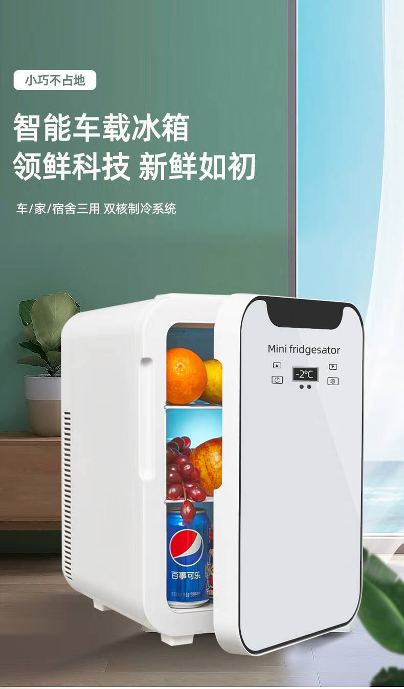 爵车载迷你型小冰箱小型家用租房mini微型宿舍用化妆冰柜放面膜皮谱