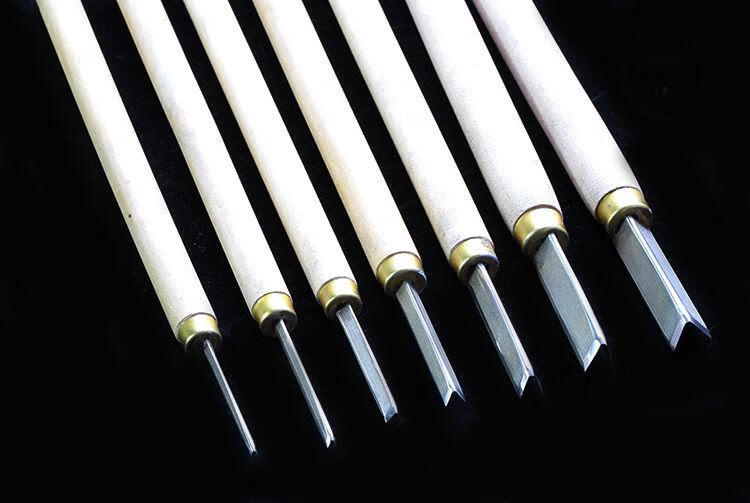 白钢三角刀东阳雕刻刀东阳木雕刀修光三角刀v形刀线刀三角刀角刀韵