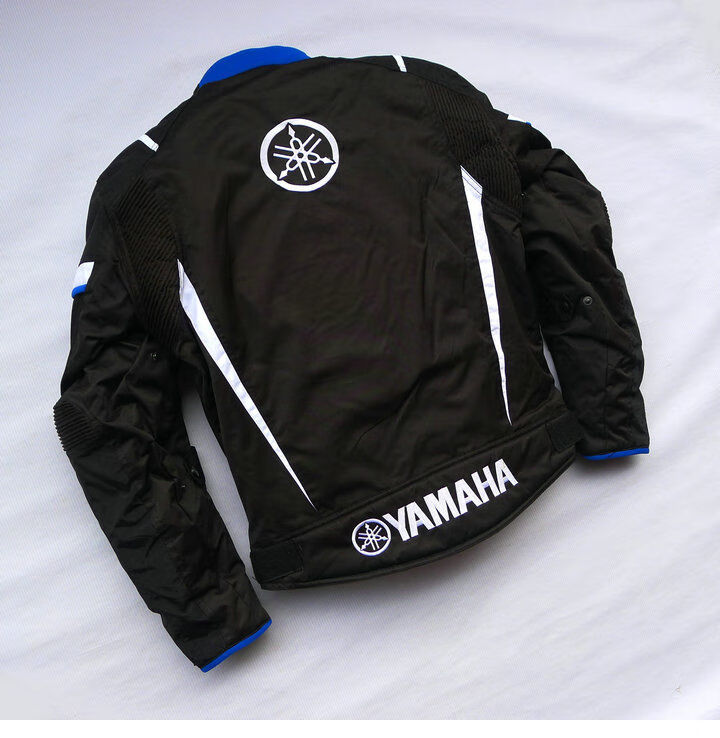 雅马哈摩托车骑行服赛车衣服男女服机车越野防摔衣防风防水 黑白蓝
