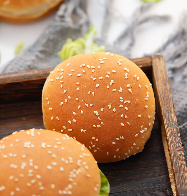 辣妈生活芝麻汉堡包面包胚双层半成品家庭装皮坯子即食家用商用芝麻
