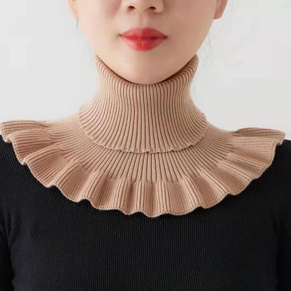 毛线假高领秋冬假领子女套头高领针织保暖装饰毛衣护颈椎假衣领围脖