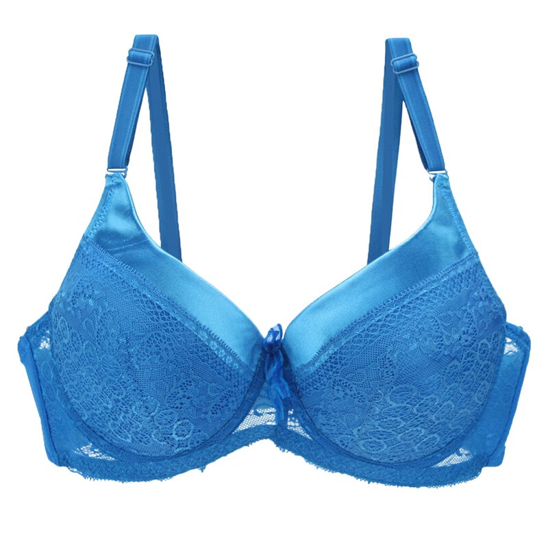 玥古今施出口大码文胸性感蕾丝内衣胸罩速卖通ebay幸福无痕狐狸 蓝色