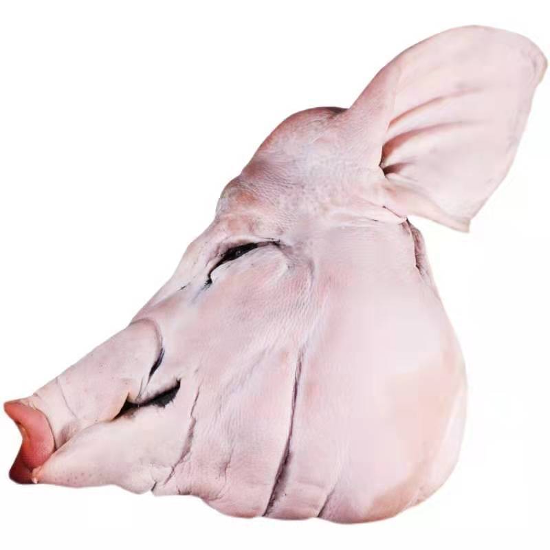 新鲜猪头生猪头整只猪头土猪头猪脸带耳朵猪脸猪头肉年货自制1只劈开