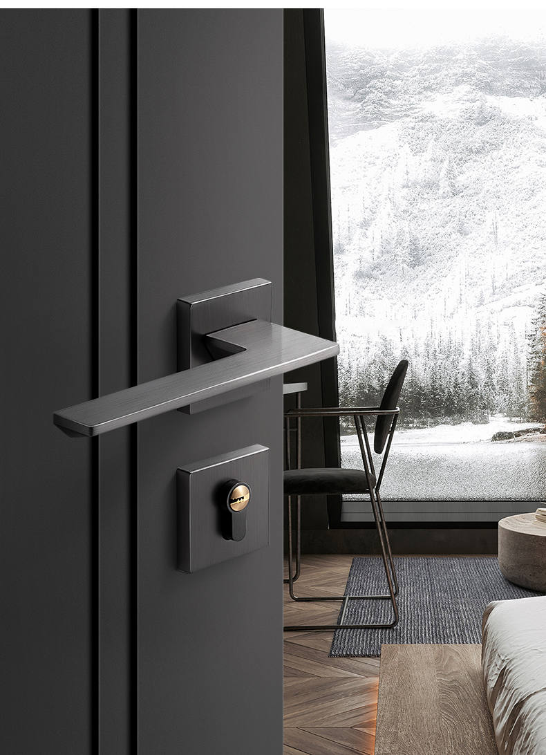 极简轻音磁吸门锁嘉森堡磁吸门锁室内卧室房门锁北欧现代木门锁极简
