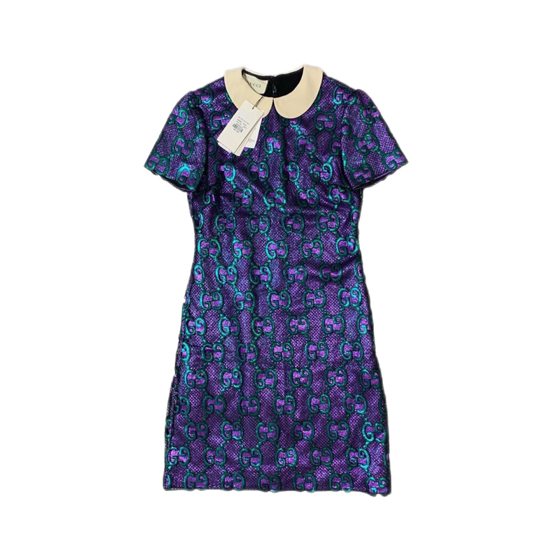 gucci古驰女士满logo连衣裙印花38